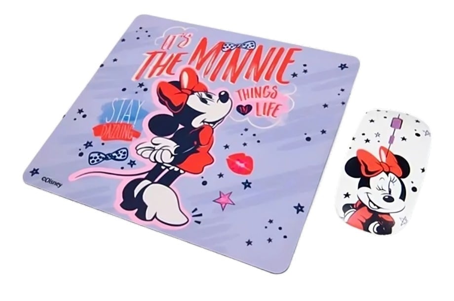 MOUSE INALÁMBRICO DISNEY KIT 76410N-NOC Y PAD MINNIE 1 - 3