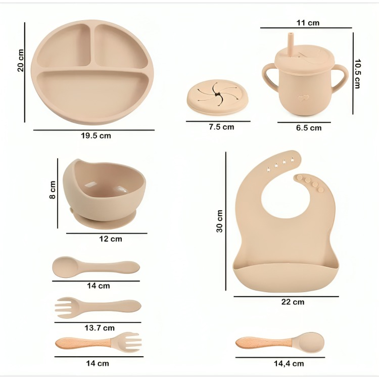 SET ALIMENTACIÓN SILICONA LIBRE BPA 9 PIEZAS ANTIDESLIZANTE - 2