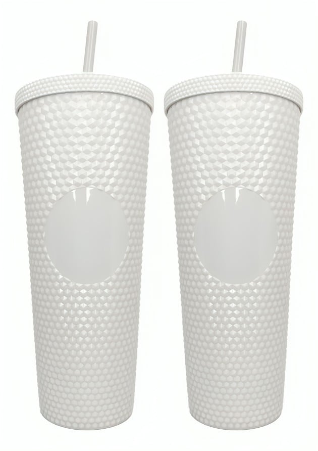 PACK DE 3 VASOS TUMBLER TIPO STARBUCKS BLANCO - 1