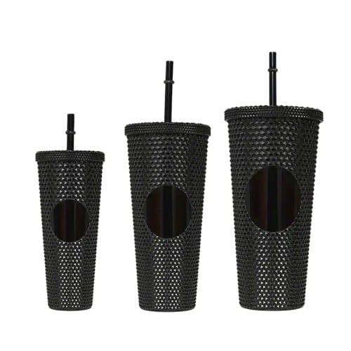 PACK DE 3 VASOS TUMBLER TIPO STARBUCKS NEGRO - 1