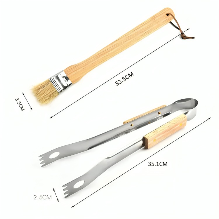 SET PARRILLERO 10 HERRAMIENTAS CON BOLSO PARA ASADOS - 2