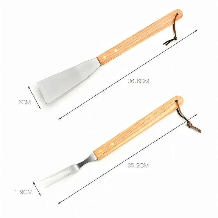 SET PARRILLERO 10 HERRAMIENTAS CON BOLSO PARA ASADOS - 3