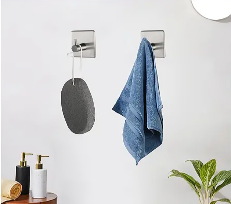SET DE 5 ACCESORIOS DE BAÑO ACERO INOXIDABLE PLATA - 2