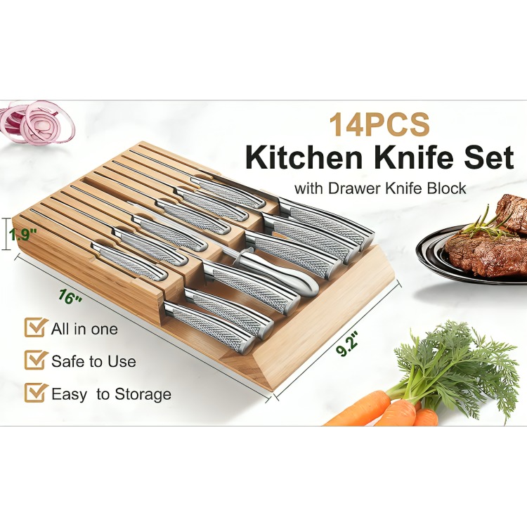 SET CUCHILLOS DE COCINA ACERO INOXIDABLE 14PCS - 4