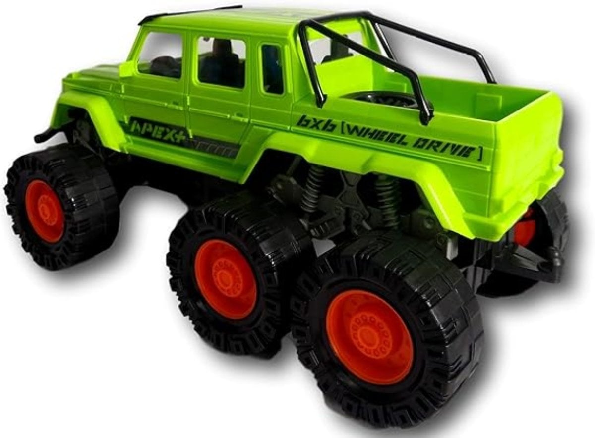 JUGUETE CAMIONETA VERDE DE 6 LLANTAS DE FRICCIÓN ESCALA - 1