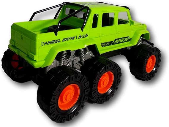 JUGUETE CAMIONETA VERDE DE 6 LLANTAS DE FRICCIÓN ESCALA - 2