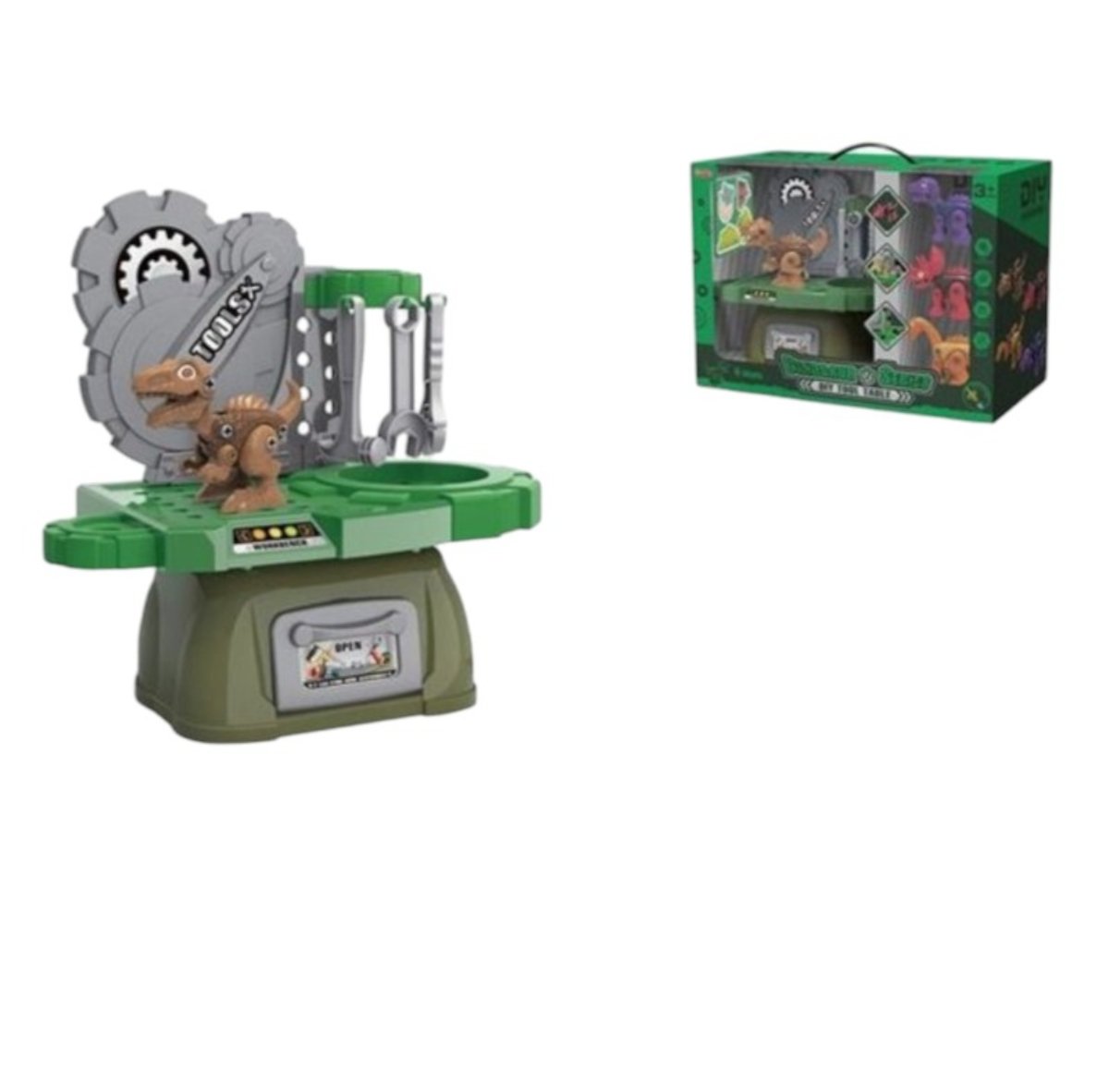MESA LEGOS DINOSAURIO JUEGOS DE BLOQUES INFANTIL UNISEX-VERDE - 1
