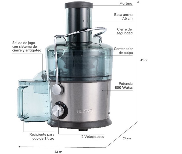 EXTRACTOR DE JUGO THOMAS TH-2652I - 3