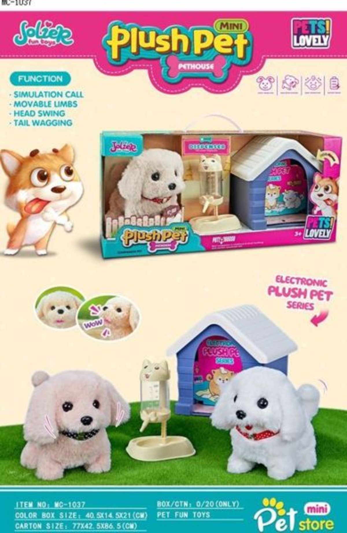 SET DE COLECCIONISTA MINI PLUSH PET CASITA Y BEBEDERO - 1