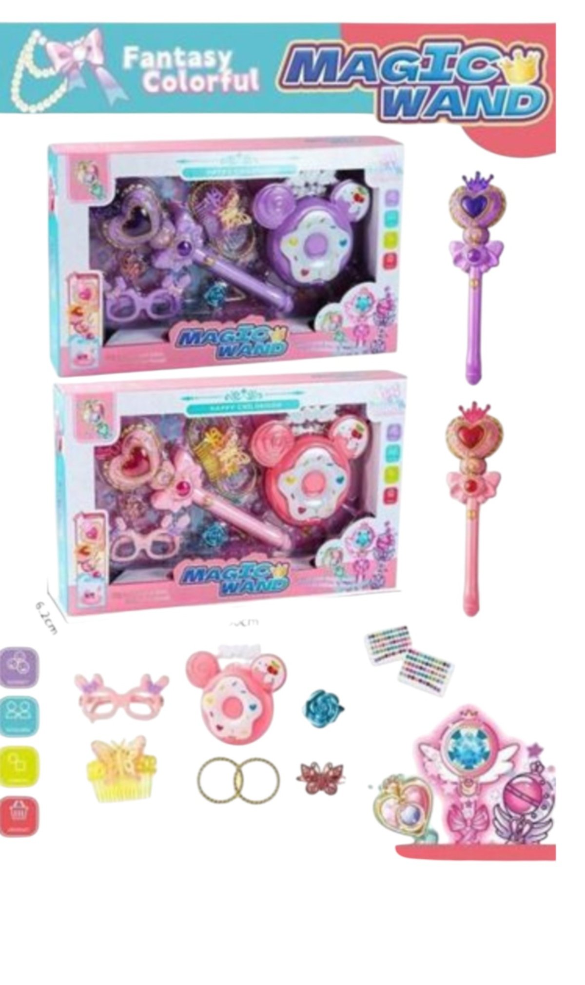 SET JUEGO Y ACCESORIOS MAGIC WAND ROSA - 1
