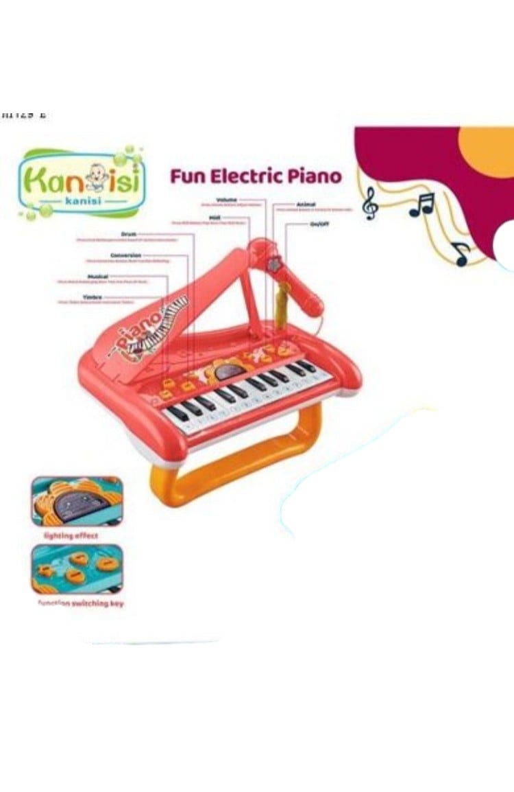 PIANO JUGUETE ELECTRÓNICO PARA NIÑOS MUSICAL CON MICRÓFONO ROSA - 2