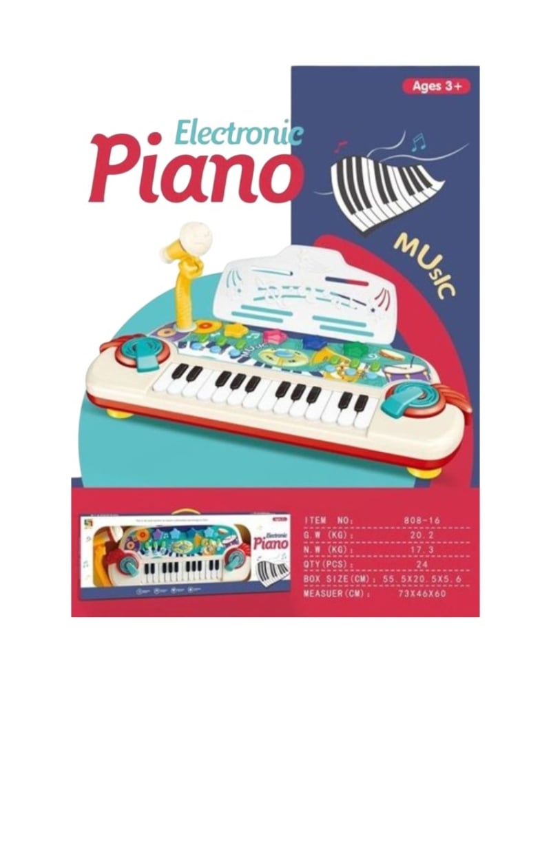 MINI PIANO MUSICAL JUGUETE CON MICROFONO - 2