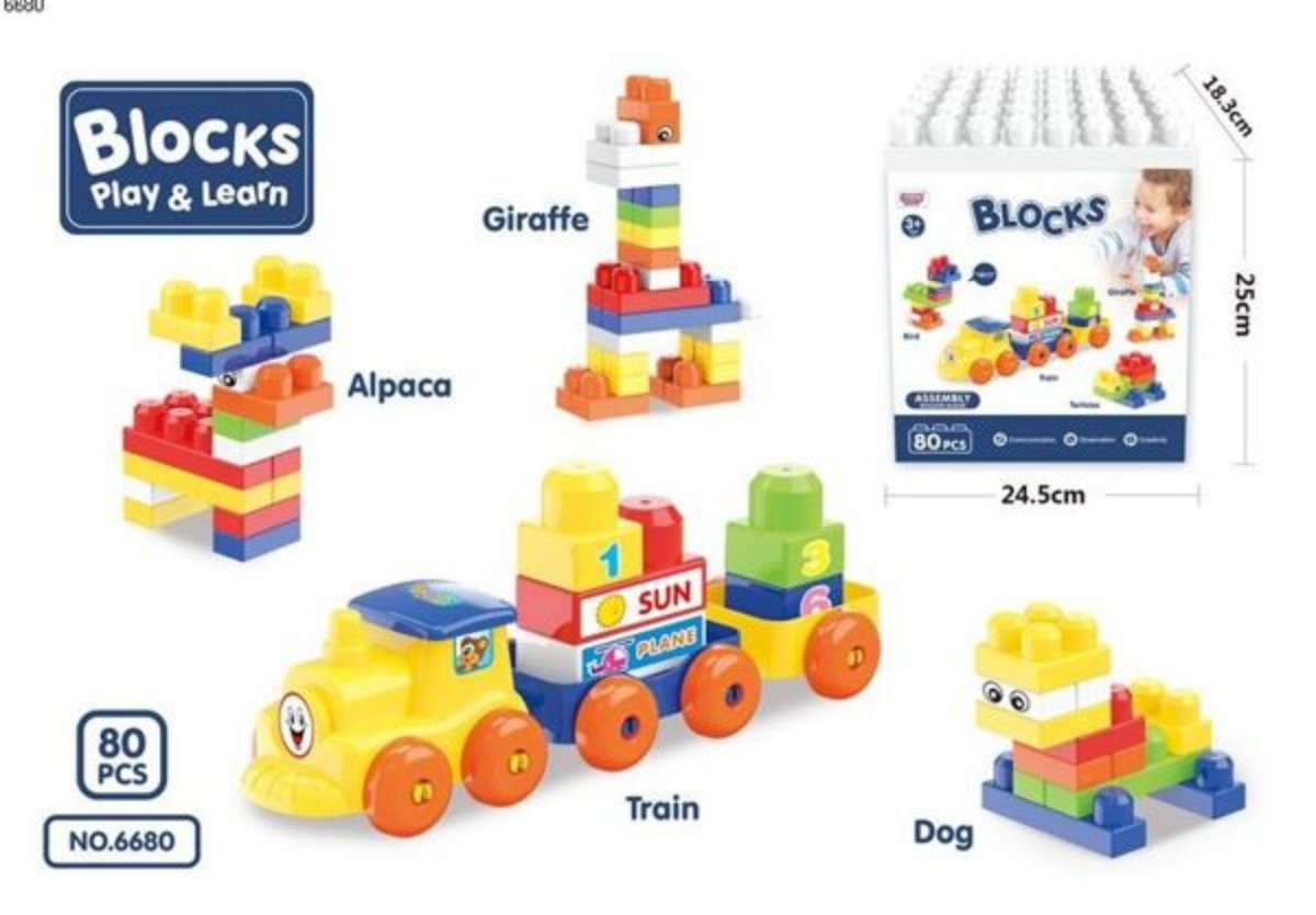 LEGO SET BLOQUES DE CONSTRUCCIÓN ARMABLES 80 PCS JUEGO NIÑOS BLANCO - 1