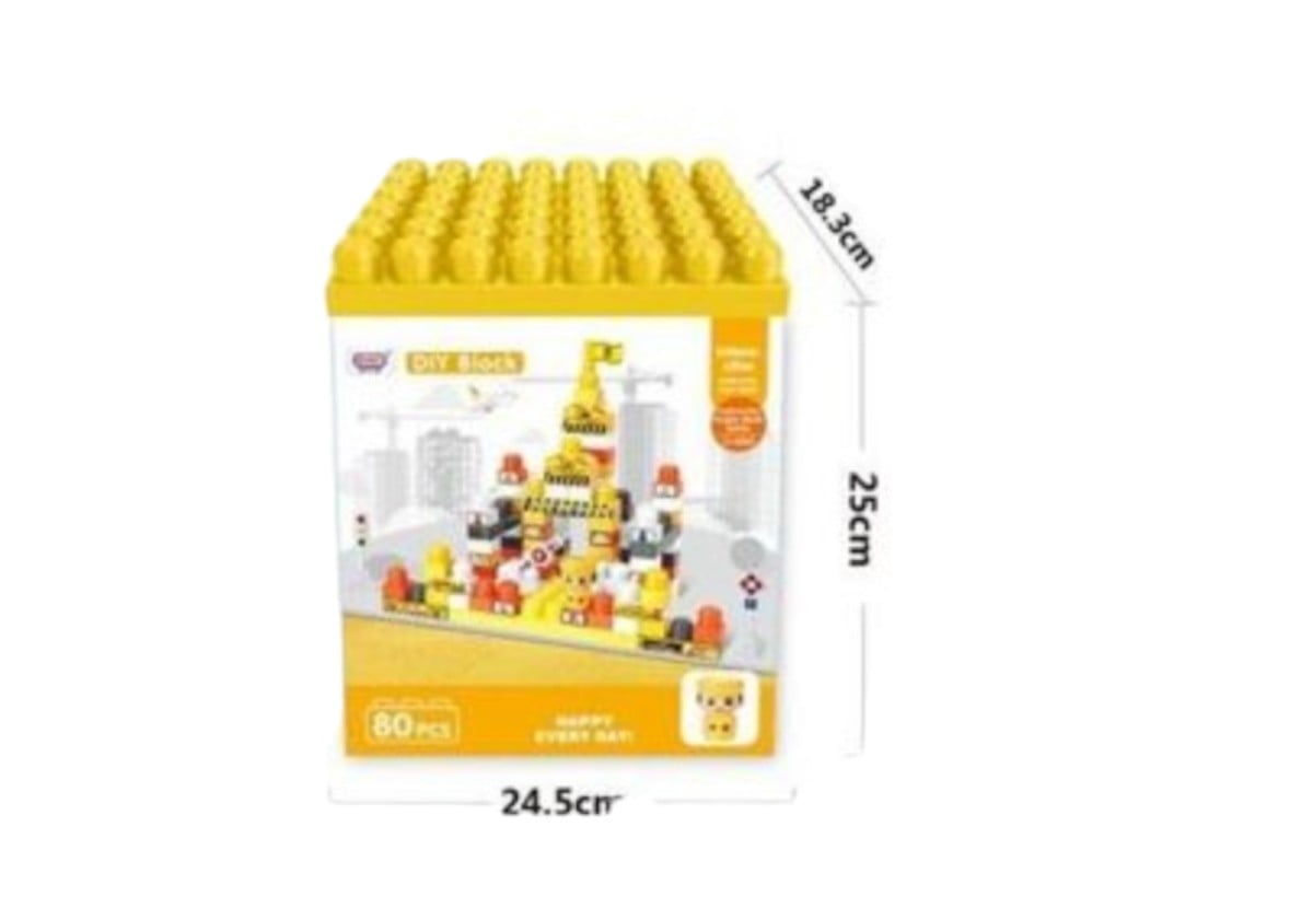 LEGO SET BLOQUES DE CONSTRUCCIÓN ARMABLES 80 PCS JUEGO NIÑOS AMARILLO - 2