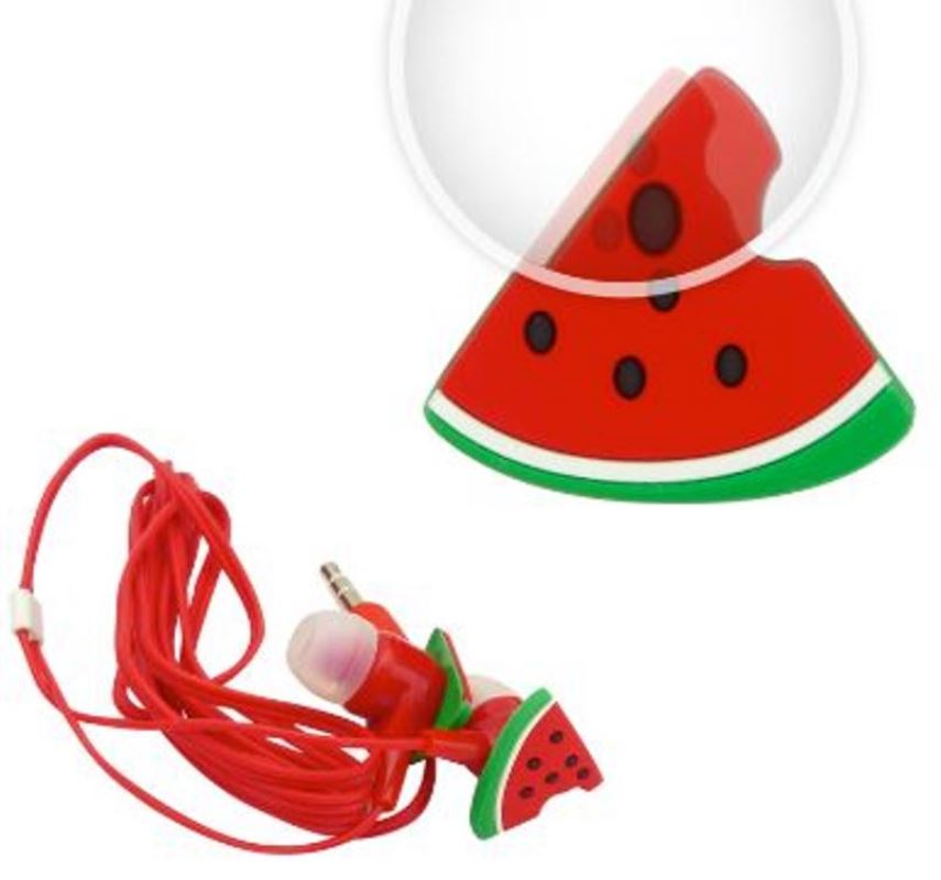 AUDIFONOS PARA NIÑOS CON CABLE, FRUTAS, TUK K-160, 6 DISEÑOS. CON ENROLLADOR. - 2