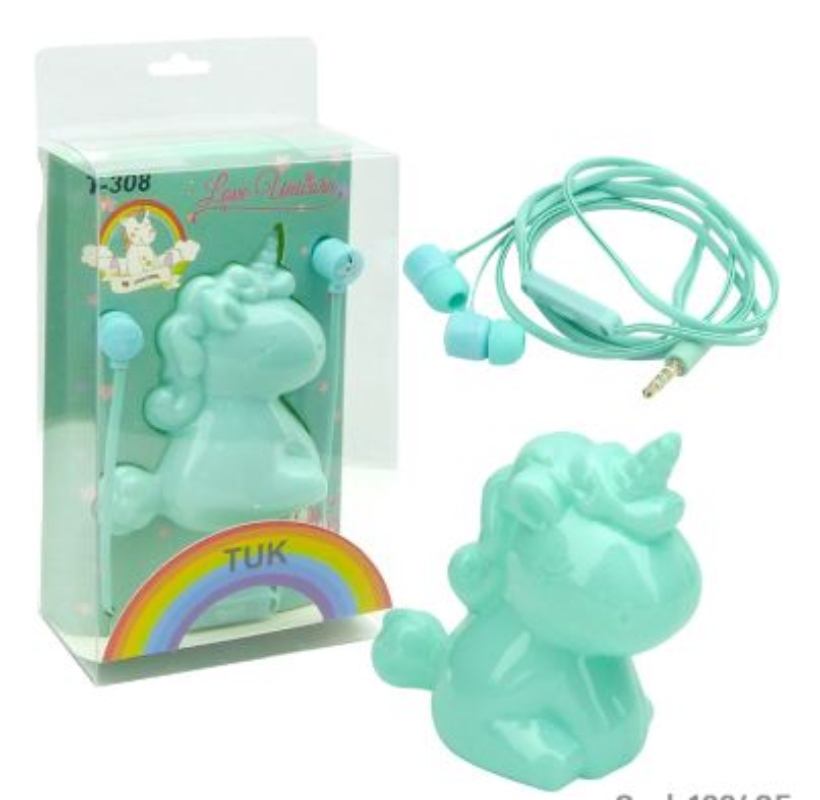 AUDIFONO PARA NIÑOS CON CABLE, UNICORNIO, TUK T-308, 4 COLORES. EN CAJA. - 2