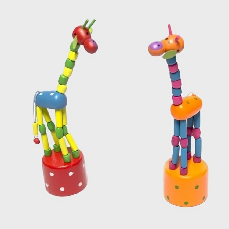 SET 2 DESVANECEDOR JIRAFA JUGUETE MULTICOLOR MADERA - 1