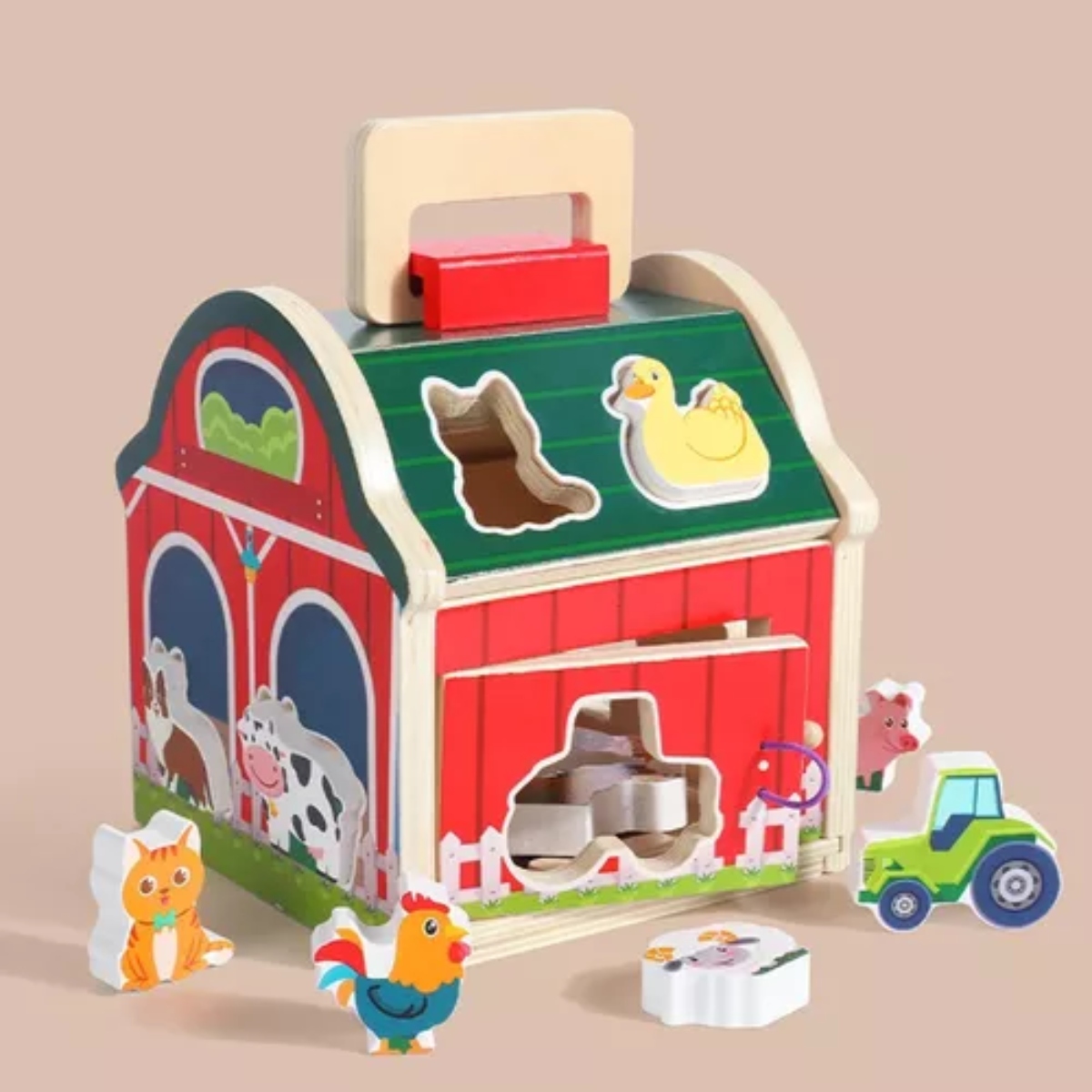 JUGUETE ENCAJE MULTICOLOR GRANJA ANIMALES MADERA DIDÁCTICO NIÑOS - 4