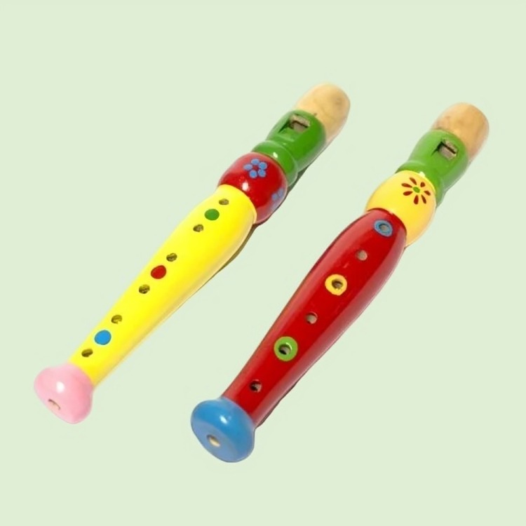 FLAUTA JUGUETE CHICA MULTICOLOR MADERA - 3