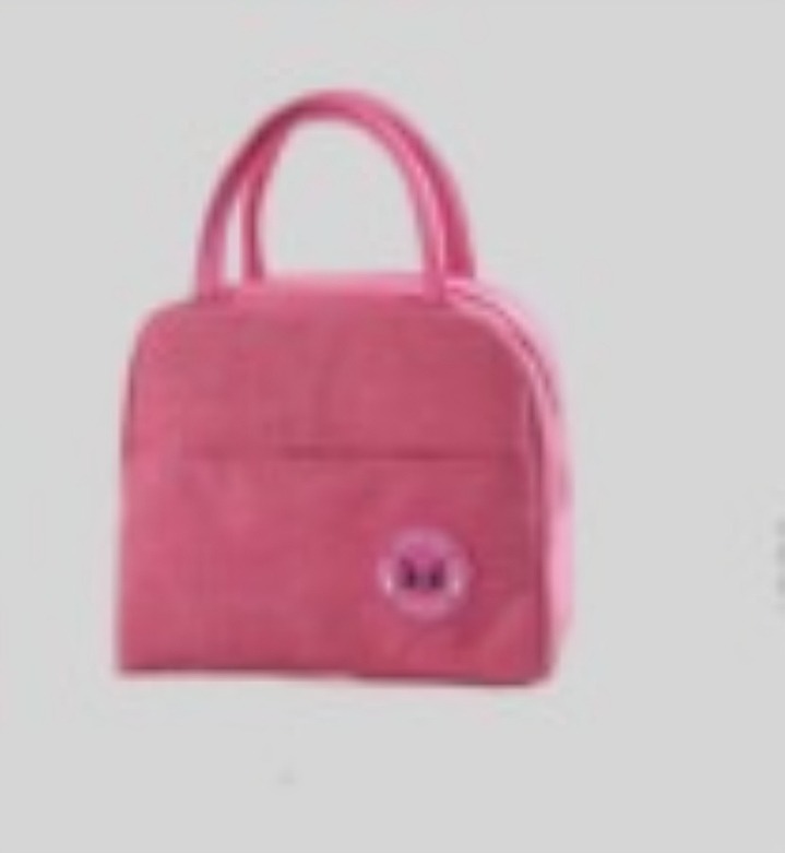 LONCHERA TERMICA ESCOLAR INFANTIL COLOR LISO ROSADO - 2