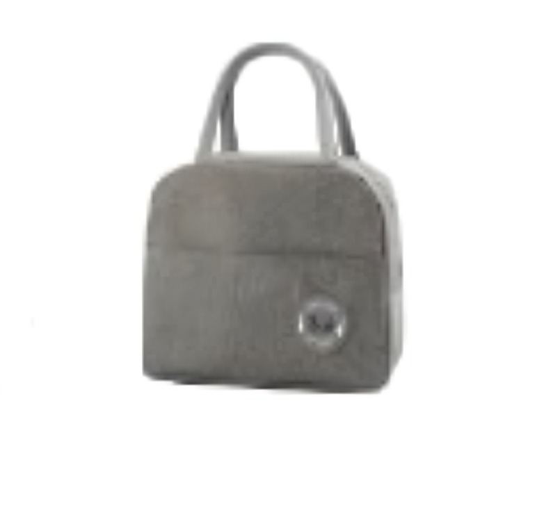 LONCHERA TERMICA ESCOLAR INFANTIL COLOR LISO GRIS - 1