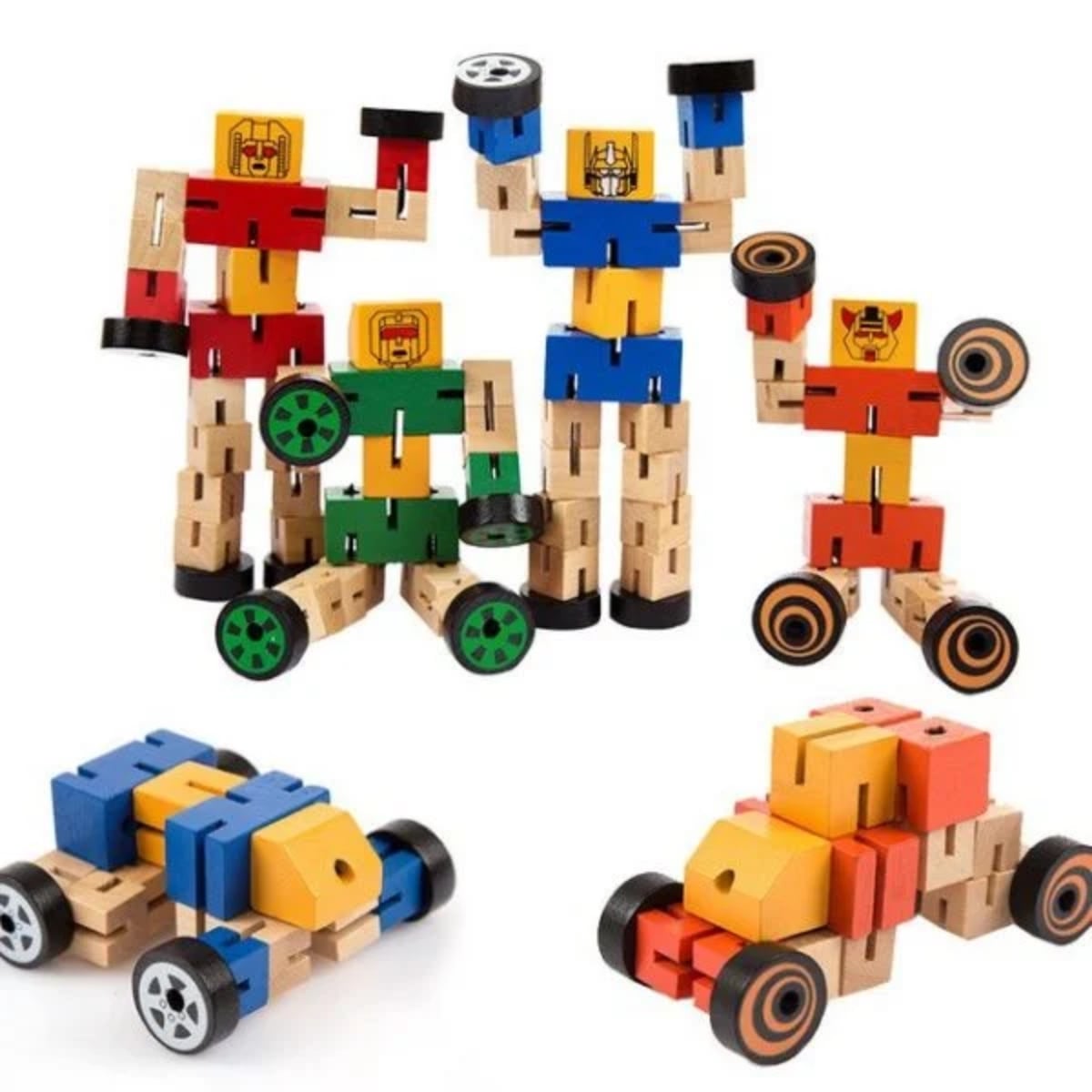 ROBOT JUGUETE MULTICOLOR MADERA - 2