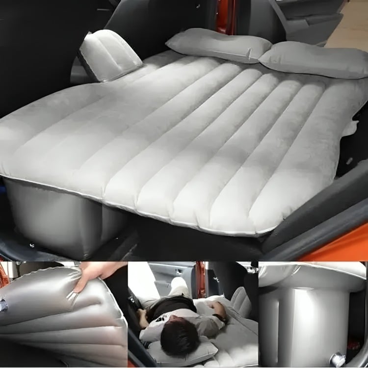COLCHON INFLABLE CON COMPRESOR 12V Y 2 ALMOHADAS PARA AUTO - 3