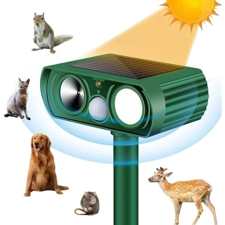 REPELENTE GATOS, PERROS, PLAGAS DE JARDÍN ULTRASÓNICO, SOLAR - 1