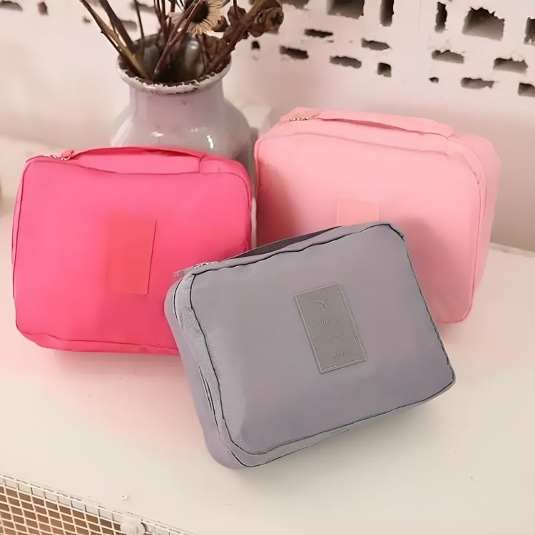 NECESER ORGANIZADOR COSMETIQUERO BOLSA VIAJE TRAVEL FUCSIA - 1