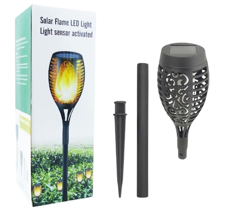 ESTACA LED SOLAR EFECTO TIPO LLAMA PARA JARDÍN - 2