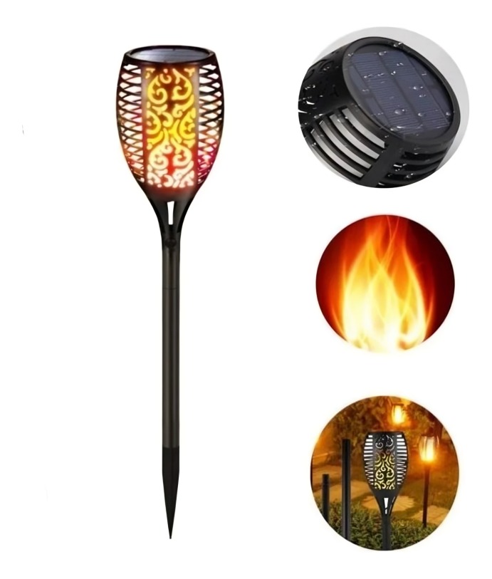 ESTACA LED SOLAR EFECTO TIPO LLAMA PARA JARDÍN - 3