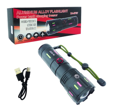 LINTERNA LED AX-B707 ALUMINIO ZOOM USB CARGA DIGITAL - 3