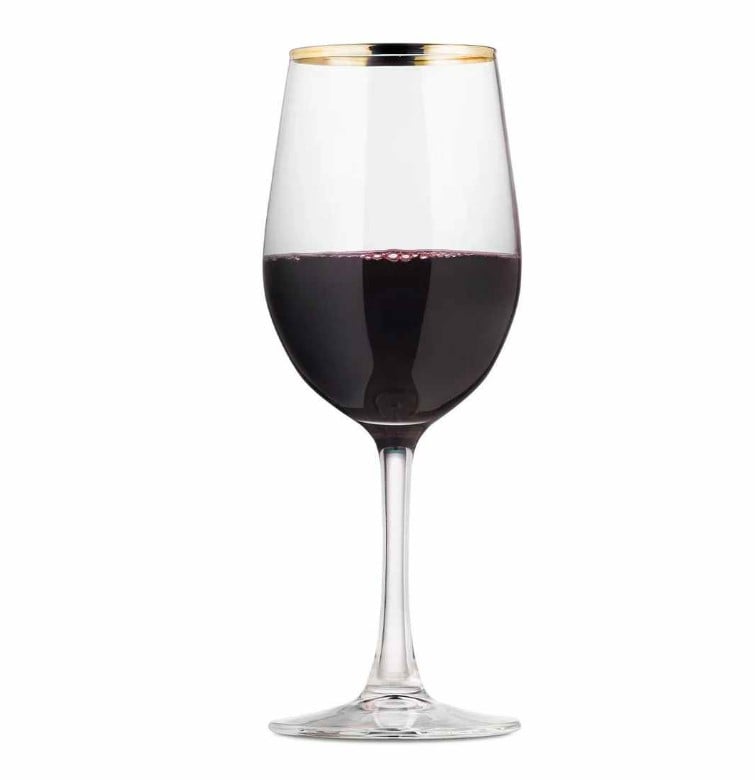 SET 4 COPAS VINO 320CC BORDE DORADO - 1