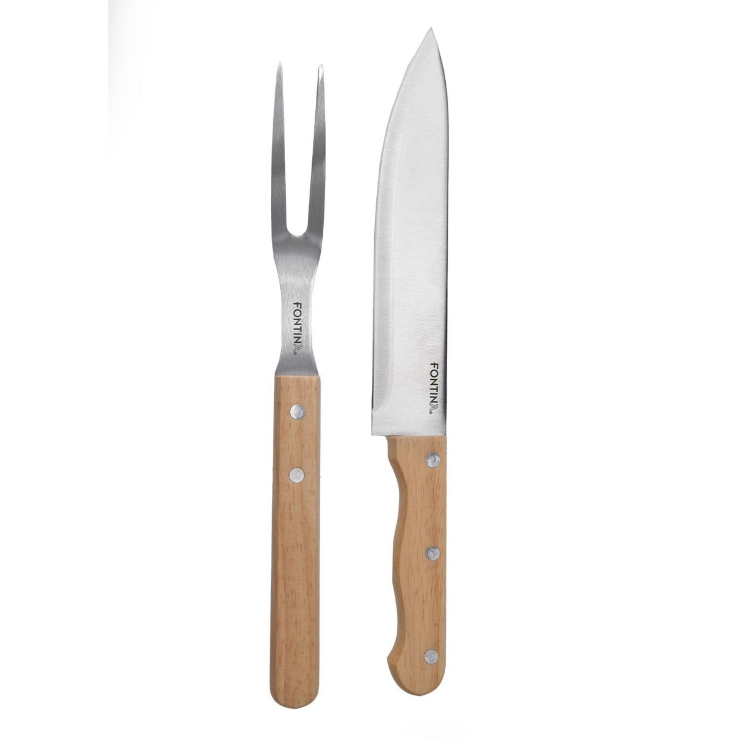 SET PARRILLERO 2 PIEZAS ACERO INOXIDABLE CUCHILLO + TRINCHO - 3