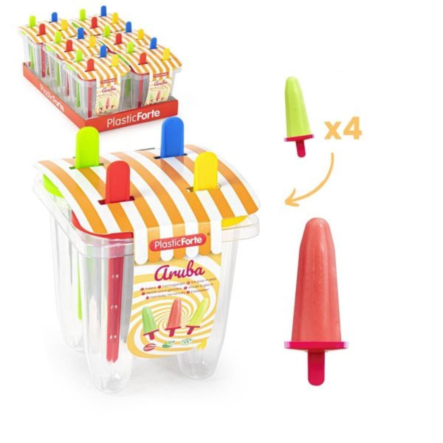 MOLDE PARA HELADO 4 HELADOS POLERA ARUBA NO. 11 - 1