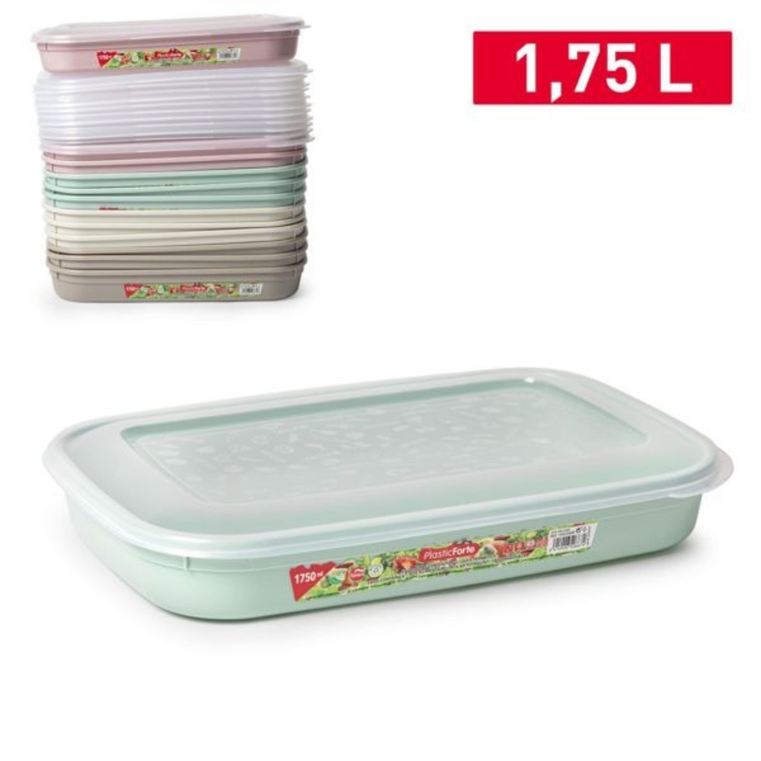 FIAMBRERA CLASSIC RECTANGULAR 1,75 L COLORES SURTIDOS - 2