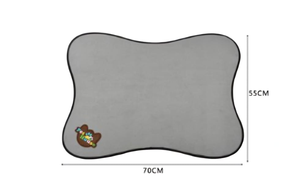 ALFOMBRA PARA MASCOTAS NARANJA, GRIS Y CELESTE 70X55 CM - 1