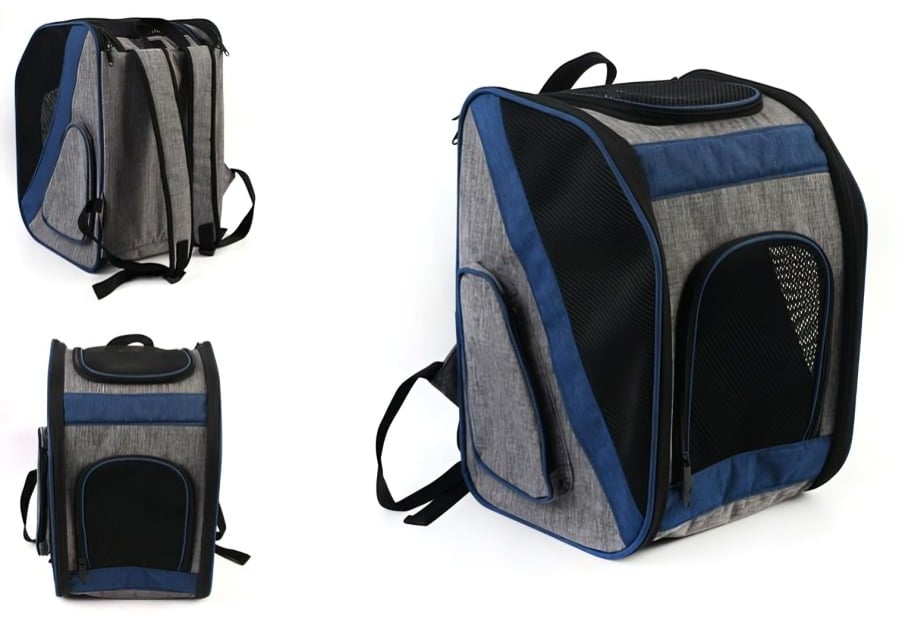 MOCHILA DE TRANSPORTE FLEXIBLE CON VENTILACIÓN PARA GATO 42X28X30 CM - 1