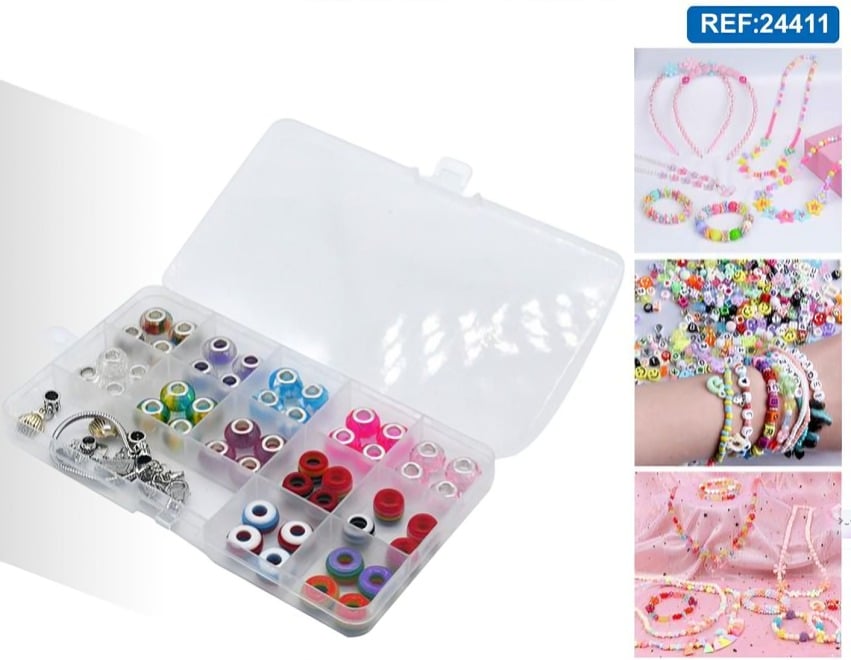 CAJA CON CUENTAS DE BRICOLAJE DIY - 1