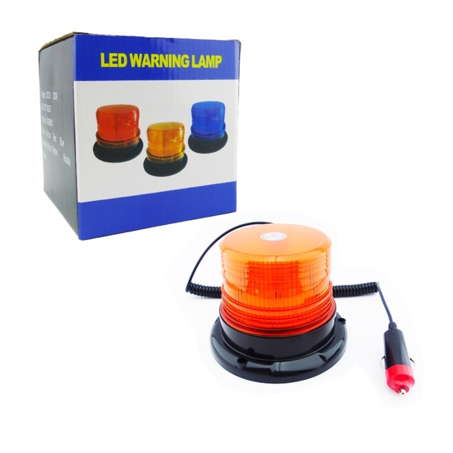 BALIZA LED CON IMAN STROBO 12-24 VOLT PARA VEHICULO AMBAR CAJA - 1