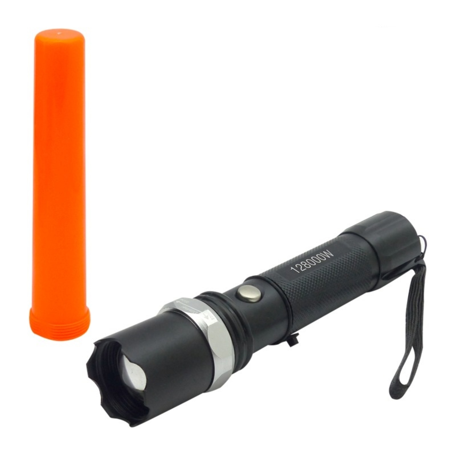 LINTERNA LED TACTICA CAJA PVC VERDE CON ZOOM Y CARGADOR 12V Y PILAS - 1