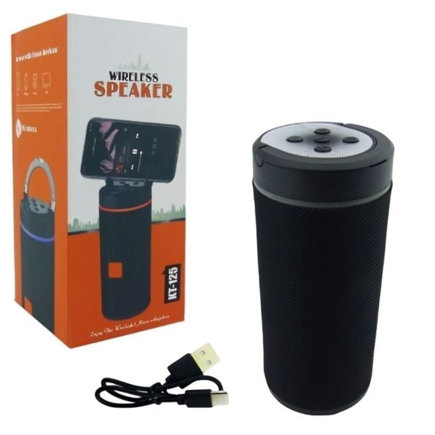 PARLANTE RECARGABLE KT-125 BLUET USB TF CON LUZ - 1