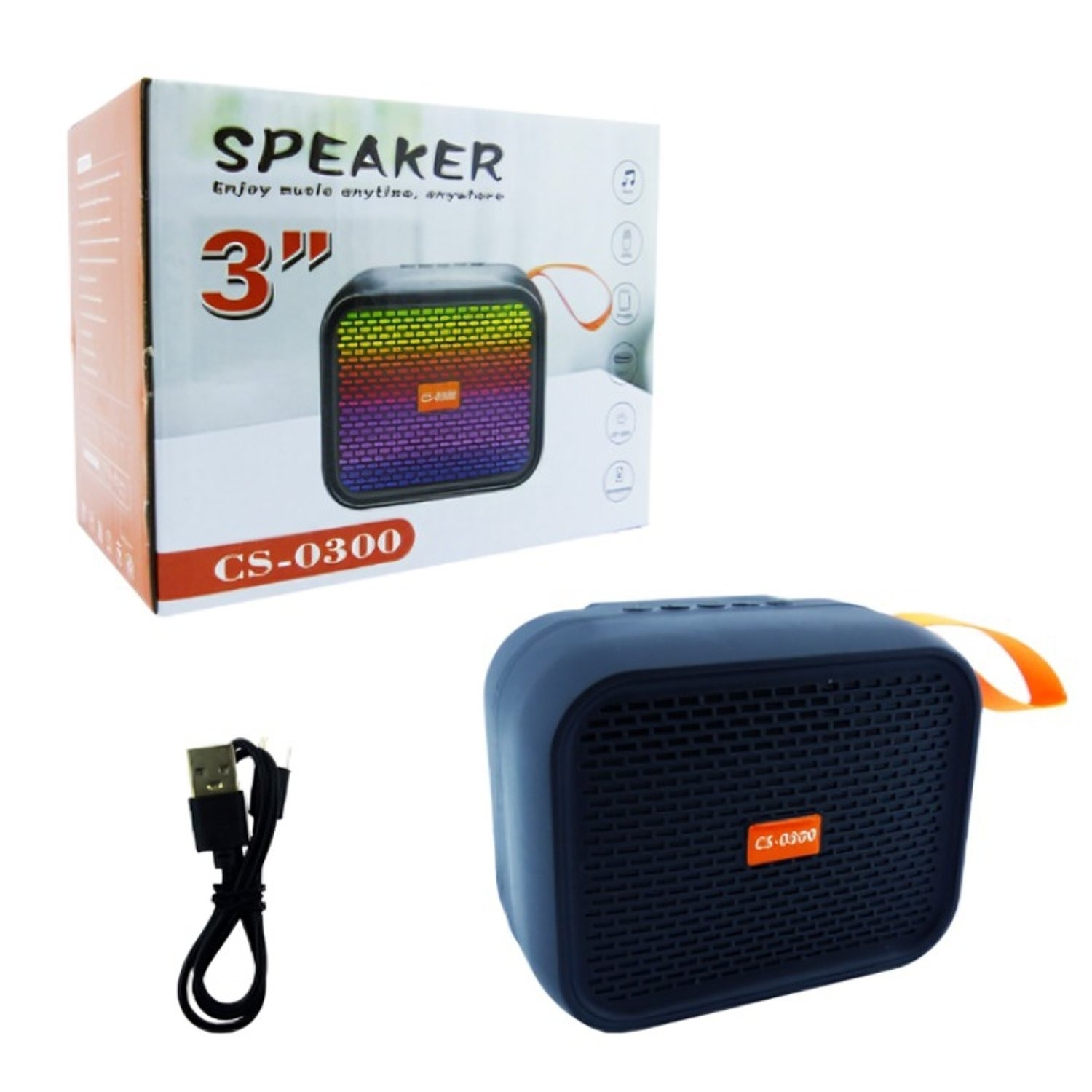 PARLANTE RECARGABLE BLUETOOTH MODCS-0300 CON LUZUSBTF UNICOLOR - 2