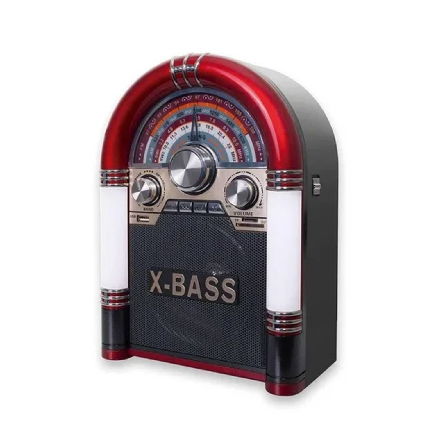 RADIO ROCKOLA FM DE 3 BANDAS CON USB-SD BATERIA RECARGABLE AUDIOPRO - 1