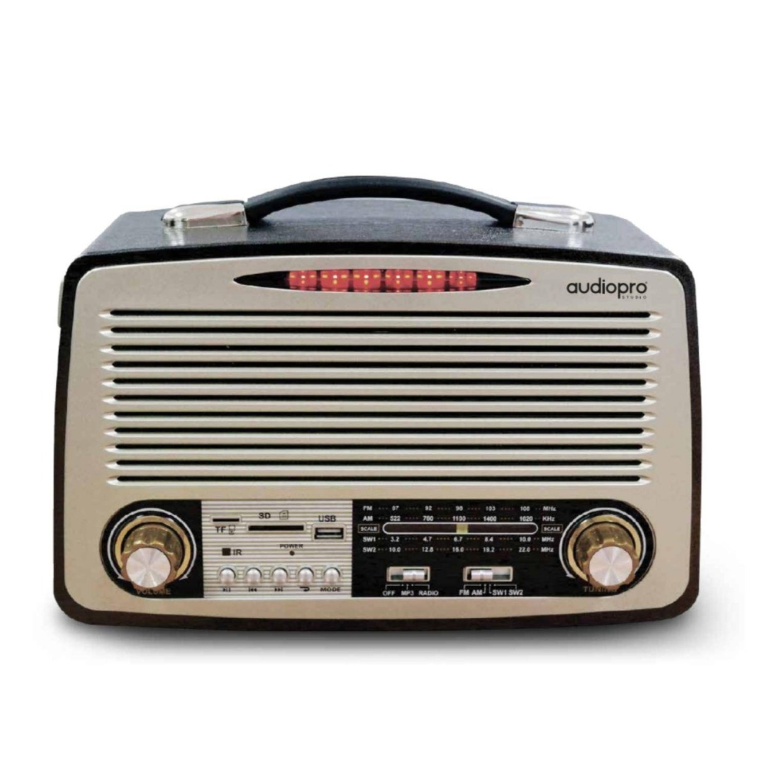 RADIO RETRO PORTATIL BLUETOOTH-FM-USB-SD RECARGABLE AUDIOPRO - 2