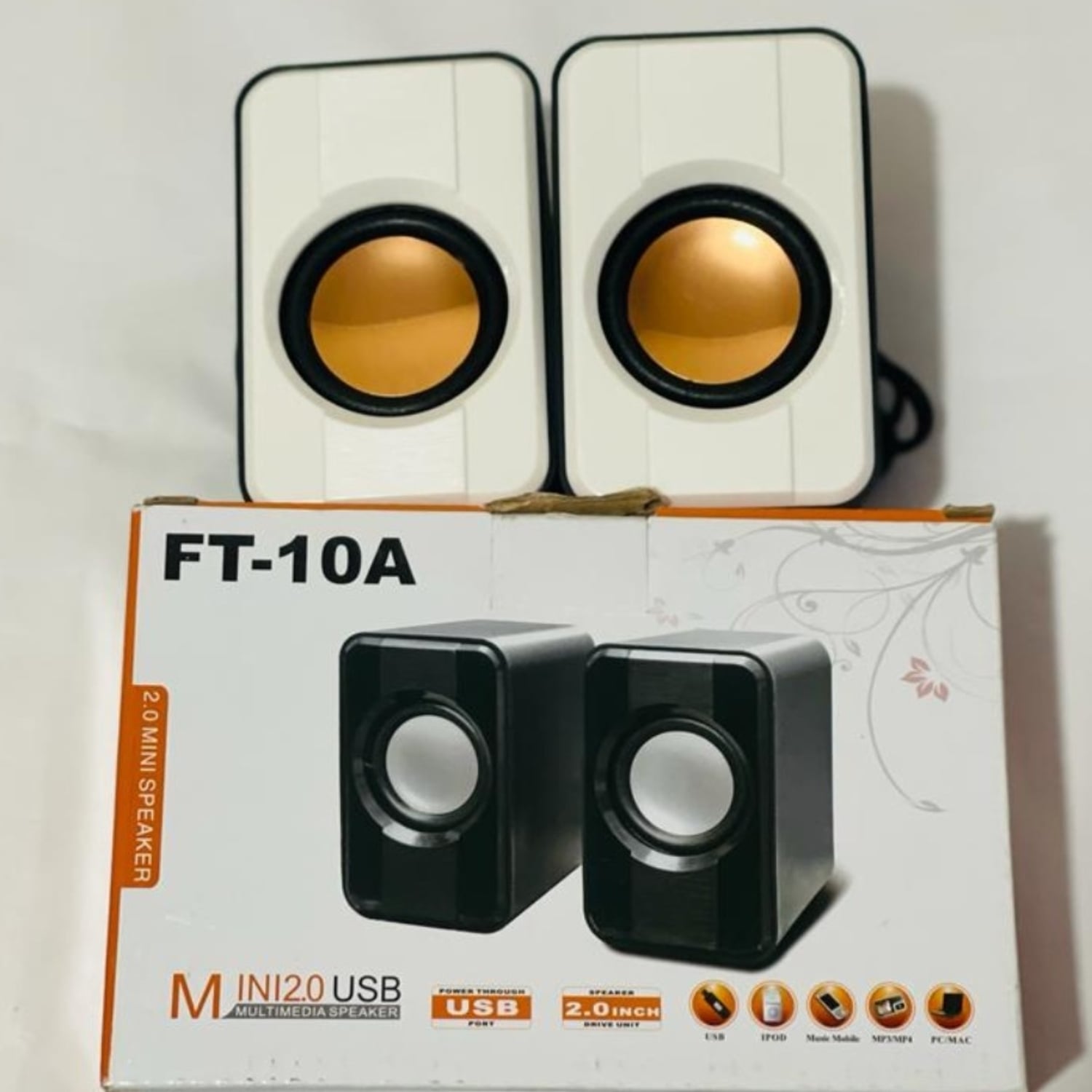 MINI ALTAVOZ 2.0 USB FT-10A NEGRO Y BLNCO - 2