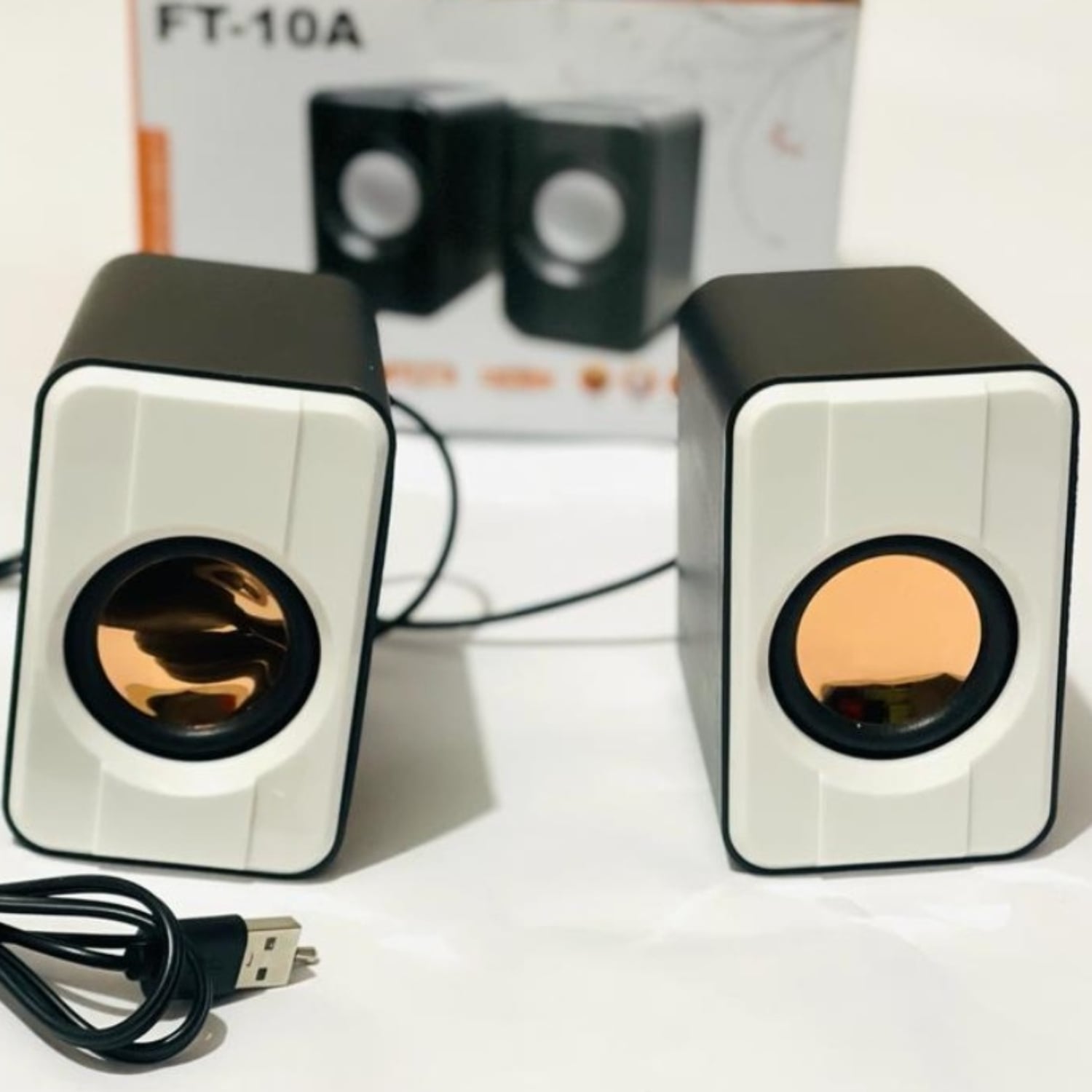 MINI ALTAVOZ 2.0 USB FT-10A NEGRO Y BLNCO - 3