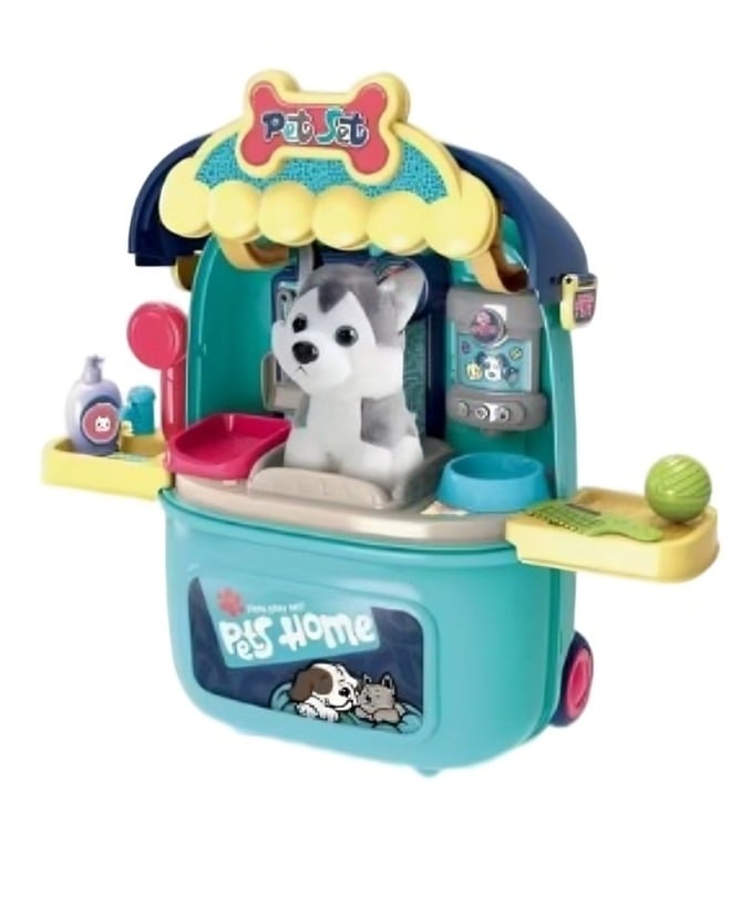 MALETA DE JUGUETES AZUL CON PERRITO - 2