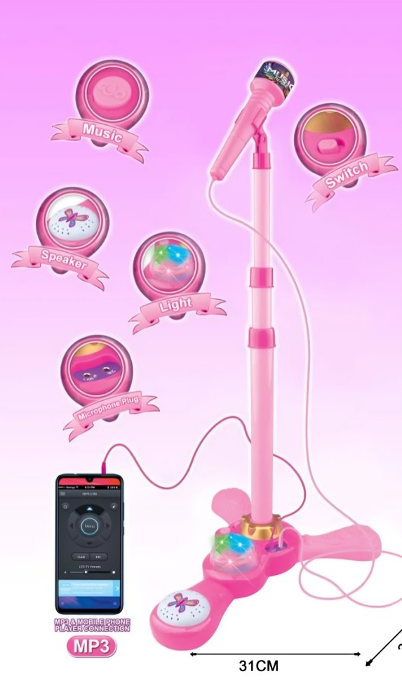 MICRÓFONO SIMPLE ROSADO - 3
