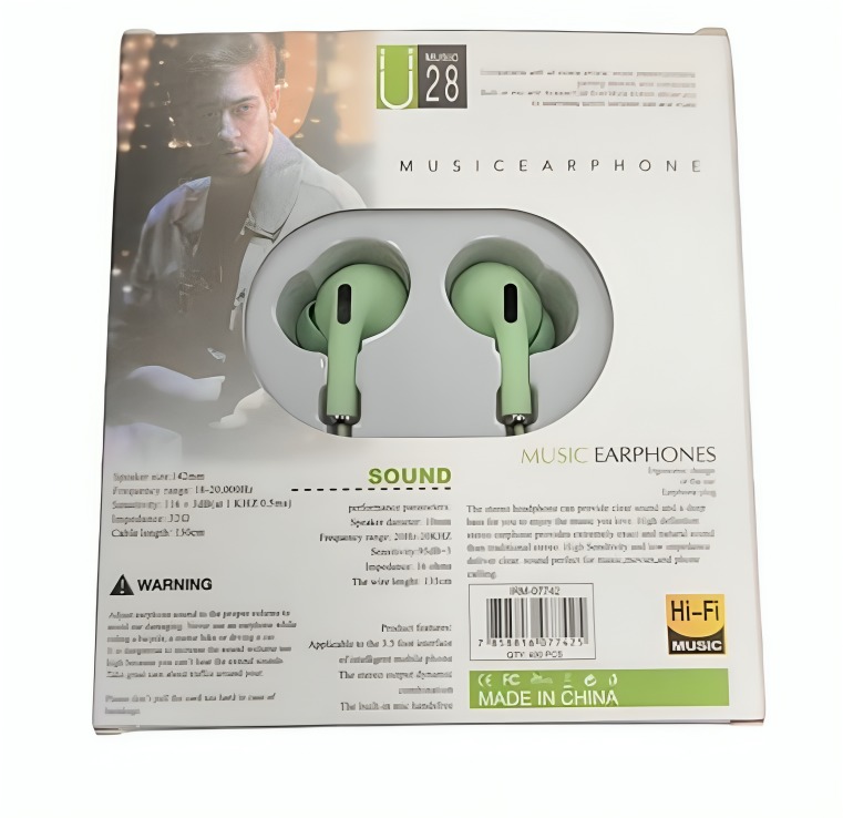 AUDIFONO AURICULAR MUSIC 28 - VERDE - 3